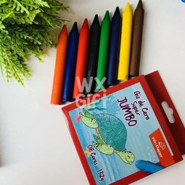 Imagem de Giz de Cera Jumbo com 6, 8 ou 12 Cores - Win Paper / WX Gift