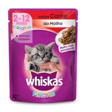 Imagem de Ração Úmida Whiskas Sachê Filhotes Carne ao Molho 85 gr - Whiskas