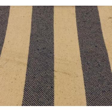 Imagem de Tecido Algodão - listrado azul marinho e cru - Via Decor