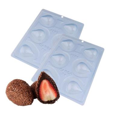 Imagem de 2 Formas De Acetato Coxinha Com Silicone BWB Para Chocolate Doces Gour