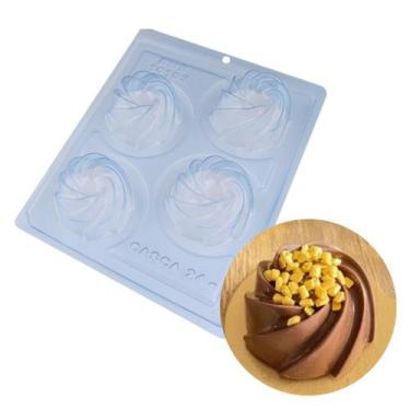 Imagem de Forma de Acetato BWB Trufa Sinuosa Com 3 Partes Mini Vulcão Silicone C