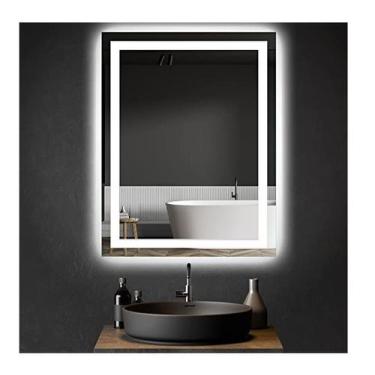 Imagem de Espelho jateado iluminado com led frio 50x70cm - Woodglass