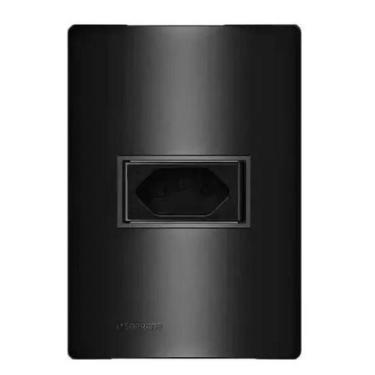 Imagem de Conjunto 1 Tomada 2P+T 20A  Embutir Revitá Soprano Preto Carbono