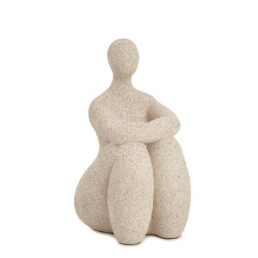 Imagem de Escultura Decorativa Mulher em Poliresina 19cm 18384 Mart, cinza