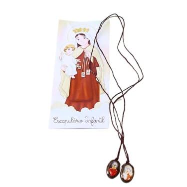 Imagem de Escapulário Infantil N Senhora do Carmo e Coração de Jesus