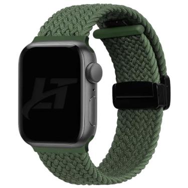Imagem de Pulseira Trançada LTimports compativel com Apple Watch 46mm Series 10, Apple Watch 45mm Series 9/8/7, Apple Watch 44mm Series 6/5/4/SE, Apple Watch 42mm Series 3/2/1 e Apple Watch Ultra/Ultra2 49mm (LT-Verde)