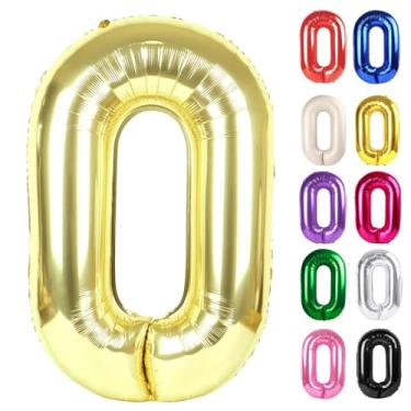Imagem de Champagne Gold Number 0 Balloon 40 Inch, White Gold 0 Balloon Numberfor 10th 20th 30th 40th 50th 60th Birthday Decorations, Light Gold Party Supplies for Men Women
