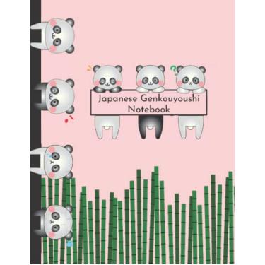 Imagem de Japanese Genkouyoushi Notebook: Kawaii Bamboo Panda Art Manuscript | Authentic Writing Practice Book for Kanji, Katakana and Hiragana | 120 Large Pages with Square Grid Blanks for Language Practice |