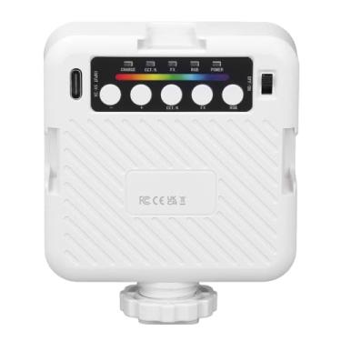 Imagem de Luzes de Vídeo RGB, Luz de Câmera LED Colorida de 360° Com 3 Montagens de Sapata Fria, CRI 95+, 3000-6500K Regulável, 1500mAh Recarregável, Luz Portátil para Selfies para