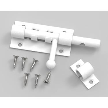 Imagem de Fechadura de porta de entrada sem chave, trava de metal de segurança para porta, travas deslizantes resistentes para portas externas com ferragem de orifício de cadeado para cercas de madeira e portas