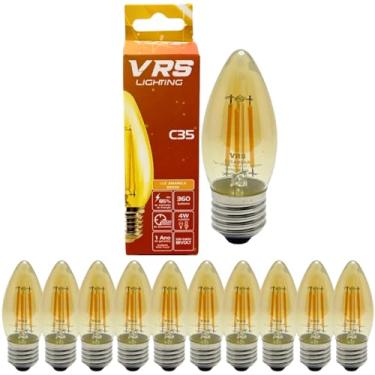 Imagem de Lâmpada Filamento LED C35 Decorativa Retrô Vintage Âmbar Bivolt (Kit 10 Unidades)