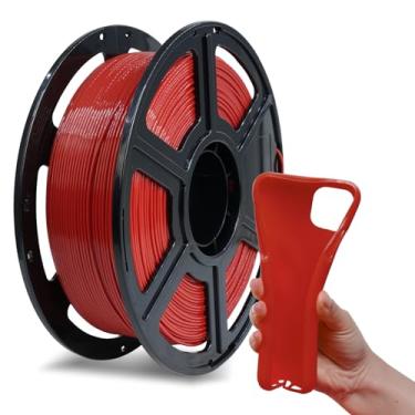 Imagem de FLASHFORGE Filamento Pla Flexível 1,75 Mm Vermelho, Filamento para Impressora 3D Estiramento 4X Mais Longo, Carretel de 1(2,2 Libras) Kg, Precisão Dimensional +/- 0,02 Mm, Filamento para Impressão 3D