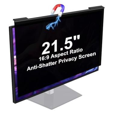 Imagem de Hoktods Filtro magnético de privacidade para computador de 53 cm, escudo de privacidade removível de liga de alumínio para pendurar compatível com monitor widescreen 16:9, tela de privacidade fosca