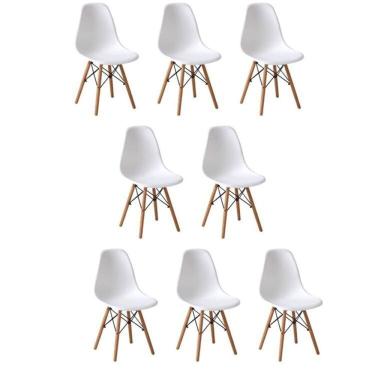 Imagem de Conjunto 8 Cadeiras para Sala de Jantar/cozinha Eames Eiffel Dkr Branco
