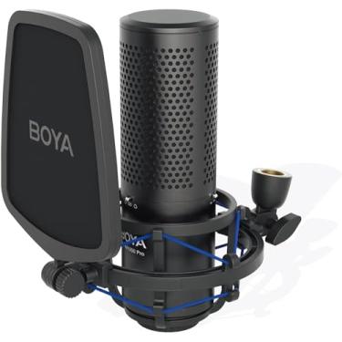 Imagem de Microfone Condensador Boya By-m1000 Pro Xlr Gravação Estúdio Podcasts Musica Padrão Cardióide Omnidirecional e Bidirecional Diafragma Grande Ampla Compatibilidade