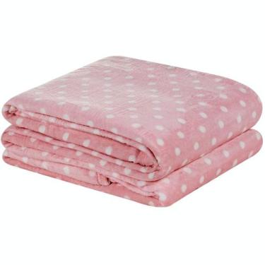 Imagem de Manta Casal Padrão Petit Poa Flannel Microfibra 1 Peça - Rosa - Bia En