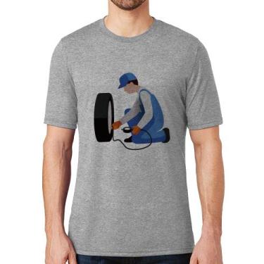 Imagem de Camiseta Borracharia - Foca na Moda, Cinza, G