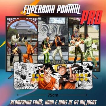 Imagem de Maquina De Fliperama Goku e Naruto New Pro 75cm Portátil - Arcade BR