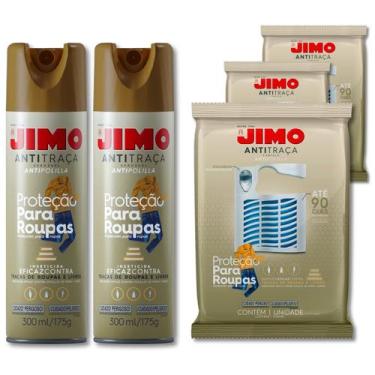 Imagem de Kit 2 Anti Traça Jimo 300ml + 3 Cartelas Anti Traça Jimo