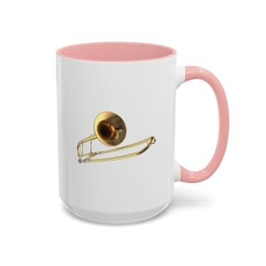 Imagem de Caneca de café com acento de instrumento musical - presente para amantes da música, caneca de banda, xícara de café trombone, utensílios de bebida para músicos