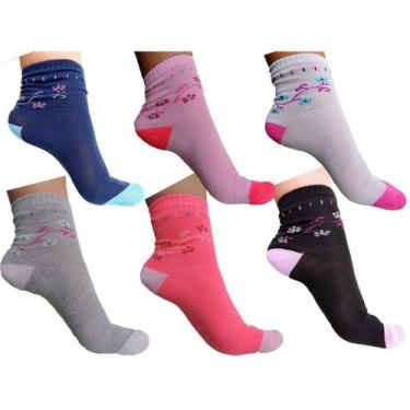 Imagem de Kit 12 Pares Meias Sport Femininas Cano Longo Atacado Colorida - AMORA