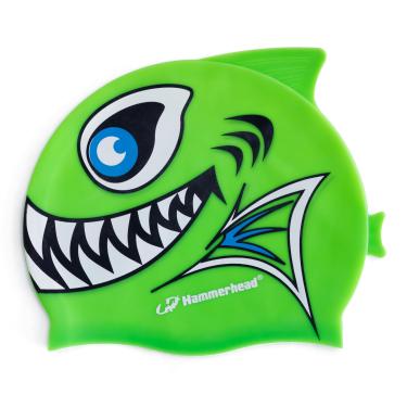 Imagem de Touca Silicone Animal Kids, Infantil, Hammerhead, Tubarão Verde Neon, Único