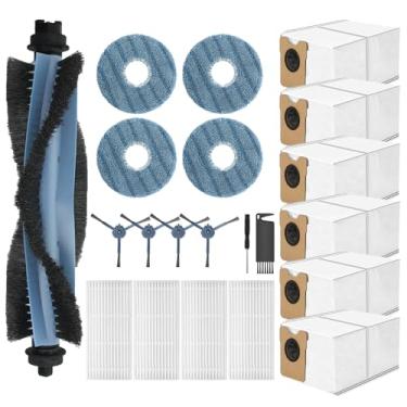 Imagem de Kit de substituição Omni C20 compatível com aspirador de pó robô Eufy Omni C20, 1 escova de rolo principal, 4 filtros Hepa, 4 esfregões, 4 escovas laterais, 6 sacos de pó, 1 ferramenta de limpeza, 1