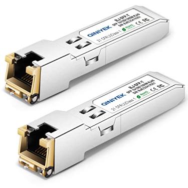 Imagem de QINIYEK 1.25G SFP-T、10/100/1000BASE-T RJ45 銅線 SFP、Cisco GLC-T/SFP-GE-T/GLC-TA、Mikrotik SRJ01、Netgear、Supermicro、最大 100m 用 (2 個パック)