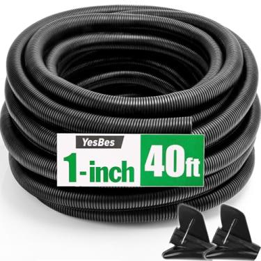 Imagem de Tear de fio de 1 m 2,5 cm, conduíte de fio dividido para tear, tubo protetor de fio – preto