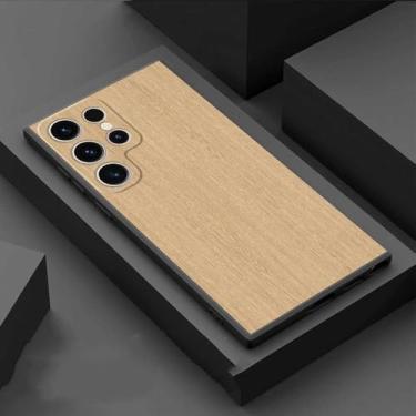 Imagem de Capa de telefone metálica de grão liso marrom para Samsung Galaxy S22 Note 20 Ultra S23 S21 S20 FE S10 S10E Capas de silicone, B01, para Samsung S23 5G