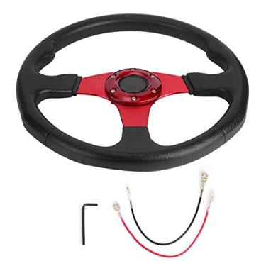 Imagem de MUNEFE 350mm 14in Racing Car Wheel Wheel Deep Dish, 6 Bolts Acessório modificado universal para veículo (Vermelho)