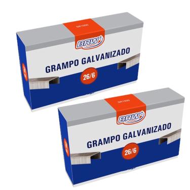 Imagem de 2x Grampo p/ Grampeador 26/6 Galvanizado c/ 5000 Unidades