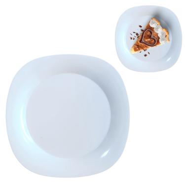 Imagem de Prato Quadrado Branco 20cm em Melamina Premium Buffet