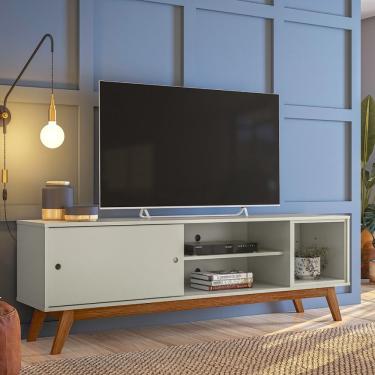 Imagem de Rack Retro Malibu 50 Até 60 Polegadas 1 Porta Off White - Olivar Móveis