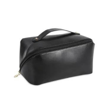 Imagem de Bolsa Necessaire Feminina Organizador Maquiagem Viagem Blogueira Preta C/Nota Fiscal