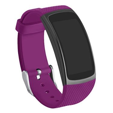 Imagem de Pulseiras Gear Fit2, pulseira de substituição de silicone GHIJKL para Samsung Gear Fit 2 e 2 Pro Tracker, roxo