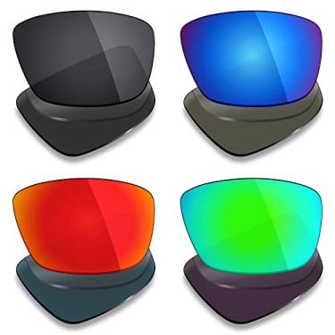 Imagem de Mryok 4 pares de lentes polarizadas de substituição para óculos de sol Spy Optic Rocky - preto furtivo/vermelho fogo/azul gelo/verde esmeralda, Multicolorido., One Size