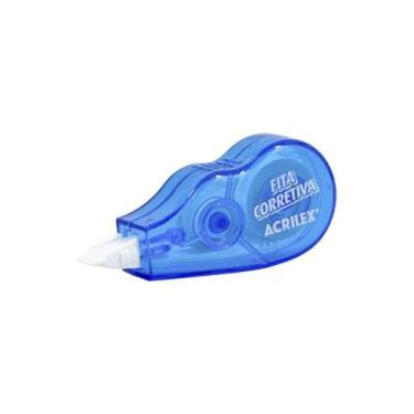 Imagem de Fita Corretivo branquinho escolar escritório 6mx5mm - Acrilex, AZUL