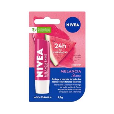 Imagem de NIVEA Hidratante Labial Melancia Shine 4,8g - Cuidado intensivo para seus lábios, hidratação prolongada, delicioso aroma de melancia, pigmentos brilhantes e cor delicada