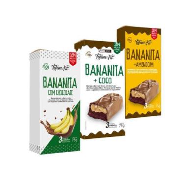Imagem de Combo Bananita Coco Chocolate Amendoim Latam Fit Zero Açúcar