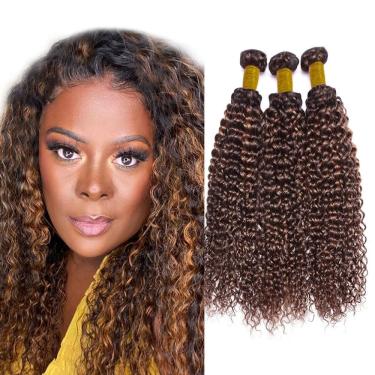 Imagem de Pacotes de cabelo Lukcttr Highlight 1B/30 Brown Curly 45-55cm