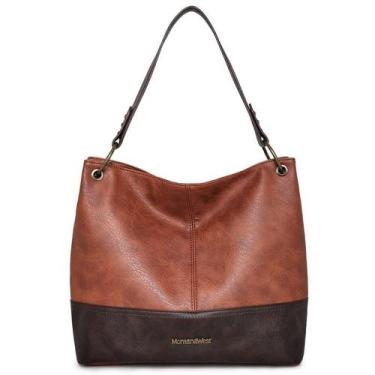 Imagem de Bolsa Montana West MWC-047BR - Material Vegano Bicolor
