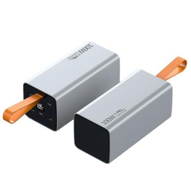 Imagem de 60000mAh High Capacity Laptop Power Bank, Carregador Portátil Para Laptop De 100W Fast Charging, 2 Entradas E 5 Saídas, Pacote De Bateria à Prova D'água IP64 Para Tablet, Câmeras(Color:branco)