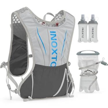 Imagem de IX INOXTO Colete De Hidratação Para Corrida, Masculino E Feminino, Mochila Água 3L, Corrida Trilha, Maratona Caminhada (Cinza, Azul, 1,5L + 250Ml)