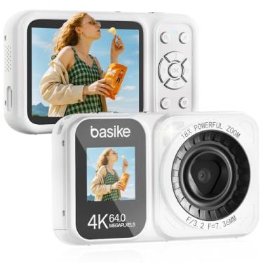 Imagem de Câmera Fotográfica Digital 4K UHD 64MP, Zoom 18X, Temporizador, Time‑Lapse e Gravação de Vídeo, para Adolescentes, Iniciantes e Viagens, Compacta, Leve e Moderna – Branco