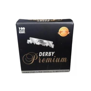 Imagem de Lâmina De Barbear Derby Preta Premium Metade C/100 Unds