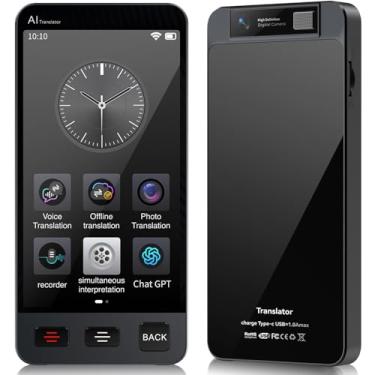 Imagem de Dispositivo tradutor de idiomas offline, Tradutor instantâneo M80 ChatGPT sem necessidade de WiFi, tradução de voz em tempo real bidirecional, gravação e foto AI Tradutor para viagens de aprendizagem
