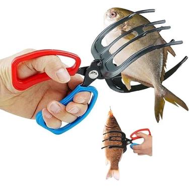 Imagem de LEIXSTAR Alicate de garra de peixe, 3 garras, pegador de peixe, suporte de peixe, ferramenta de aperto de pinça, fórceps de controle para captura de peixe, acessórios de pesca, braçadeira de controle