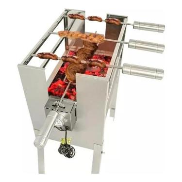 Imagem de Churrasqueira C/ Espeto Giratório Dobravel Inox 227v - infinity grill