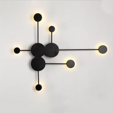 Imagem de Iluminação De Parede Led Scoe Iluminação Preta Com Design De Pontos E Linhas Luminária Decorativa, Luz Quente 2700k-3000k, Luminárias De Parede Internas, Luminária De Pa, 2-Light
